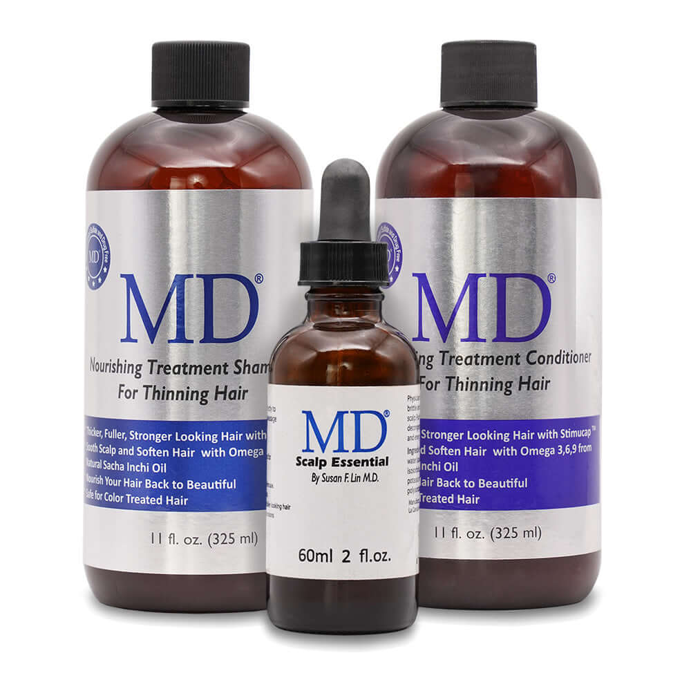 MDHair Super Healthy Scalp Bundle Best Hair Loss Product Shampoo Conditioner Hair growth Product Stop Itchy Scalp Regrow Longer Hair