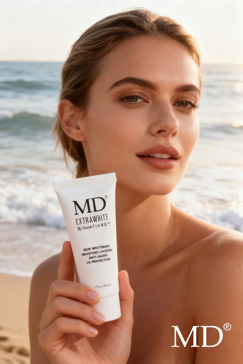 Visible reduction in dark spots and sun damage after 28 days of using MD Extra White treatment