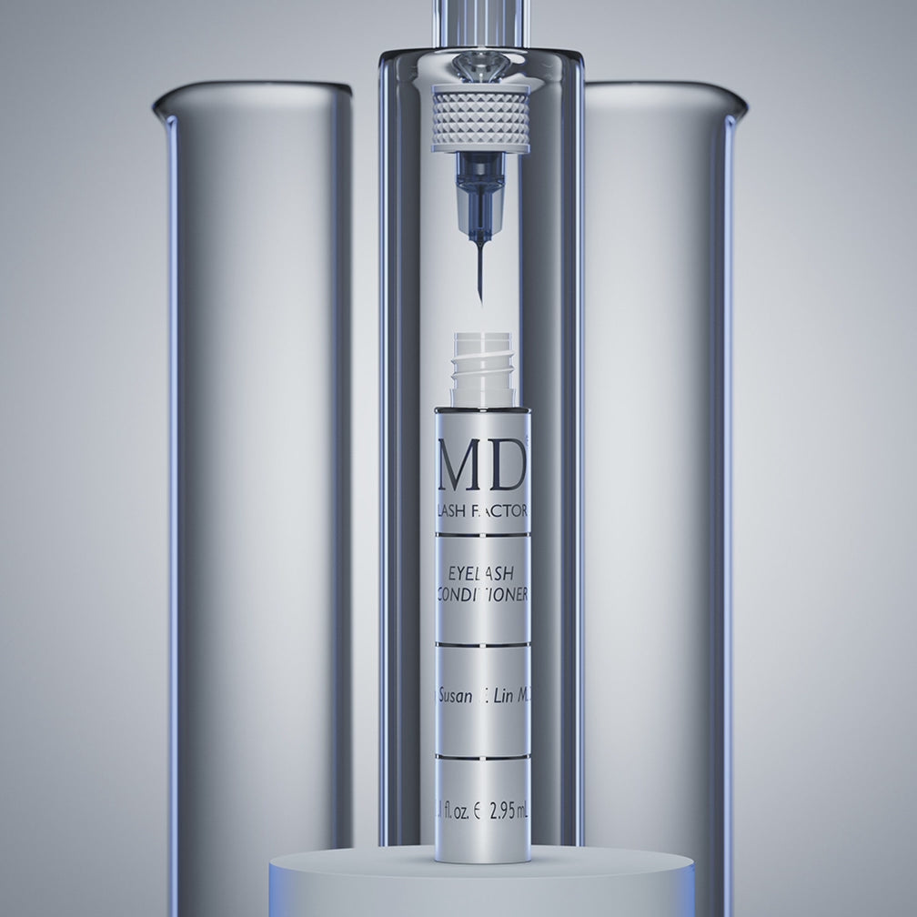 A 30-second clinical overview of the development and professional manufacturing of MD Lash Factor®. The video showcases the precision laboratory formulation process and medical-grade manufacturing standards led by Dr. Susan Lin, M.D., ensuring the safety, purity, and efficacy of our patented eyelash conditioning technology.