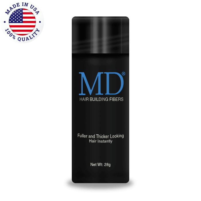 MD Hair Building Fibers 28g front – instantly gives the appearance of fuller, thicker hair for thinning or sparse areas